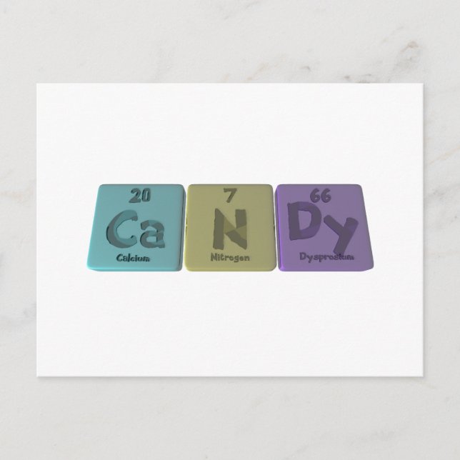 Candy as Calcium Nitrogen Dysprodium Postcard (Front)
