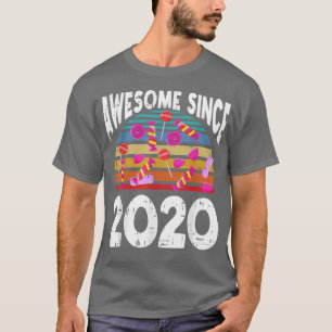 Candy Awesome Since 2020 2nd Birthday 2 Years Old T-Shirt