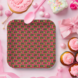 Candy Bar Golden Ticket Party Paper Plate