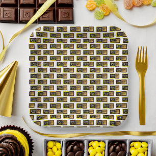 Candy Bar Golden Ticket Party Paper Plate