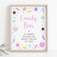 Candy Bar Lollipop Sweet Shop Birthday Sign