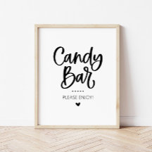 Candy Bar Party Favour Sign