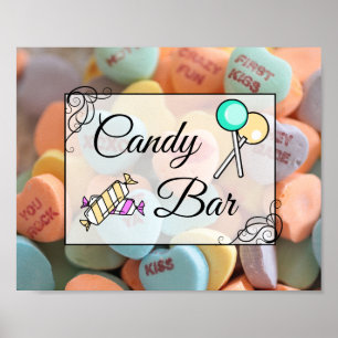 Candy Bar Wedding or Baby Shower  Sign Poster