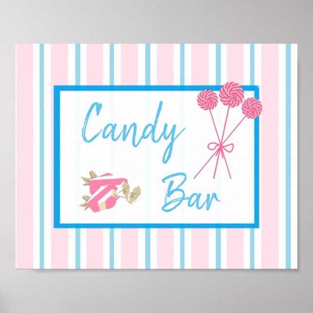 Candy Bar Wedding or Baby Shower Sign Poster (Front)