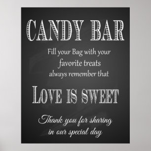Candy Bar wedding print chalkboard - blackboard