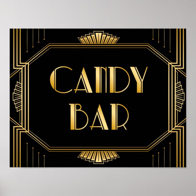 Candy Bar Wedding Sign | Gatsby Art Deco (Front)