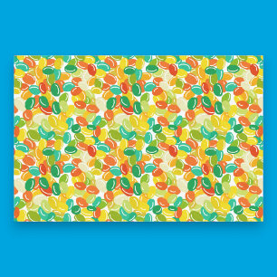 Candy Beans Yellow Multicolor on White Background Tissue Paper