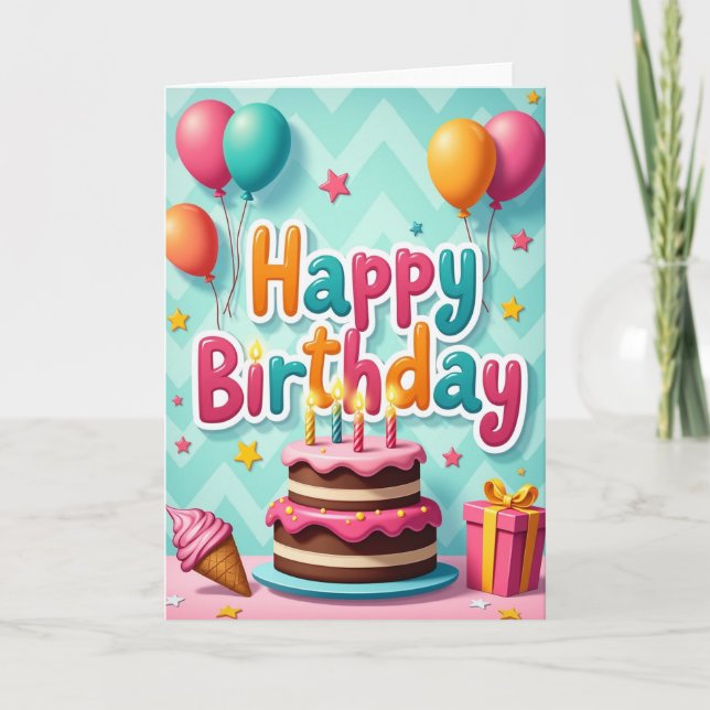 Candy Birthday Celebration Card (Front)