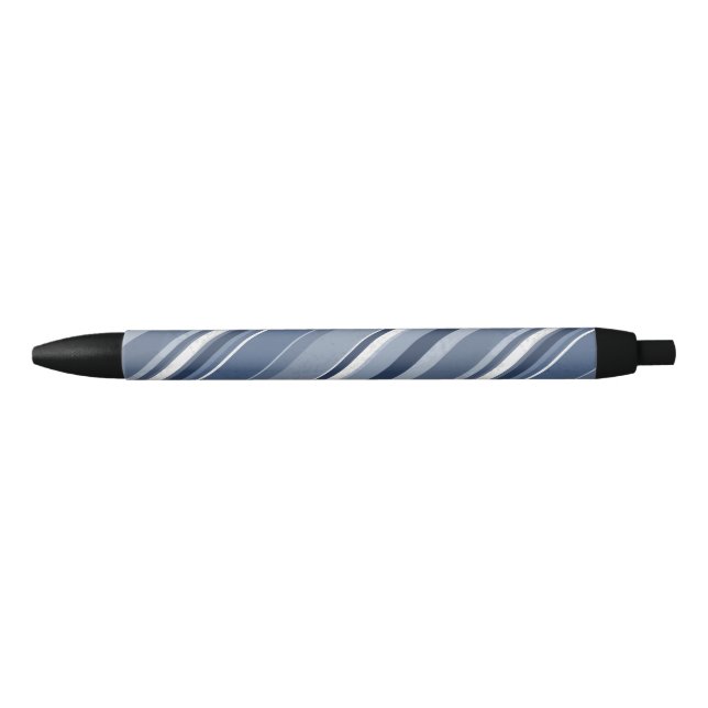 Candy Blue Stripes Black Ink Pen (Front)