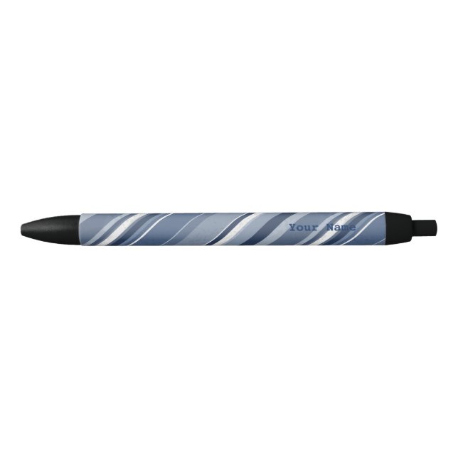 Candy Blue Stripes Black Ink Pen (Front)