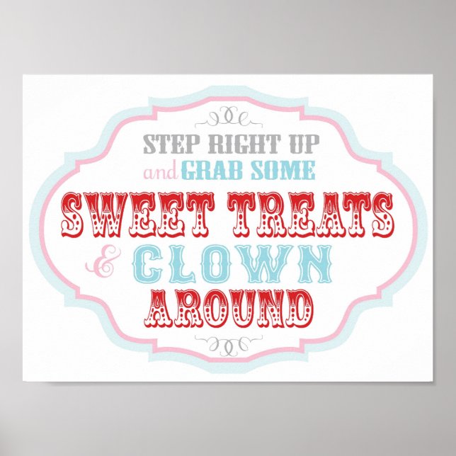 Candy Booth Sign for Carnival Circus Birthday (Front)