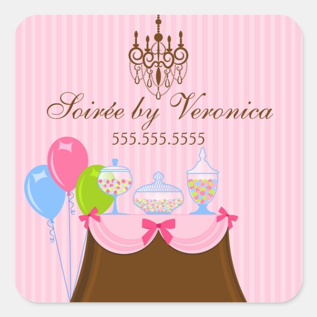 Candy Buffet and Dessert Table Square Sticker (Front)