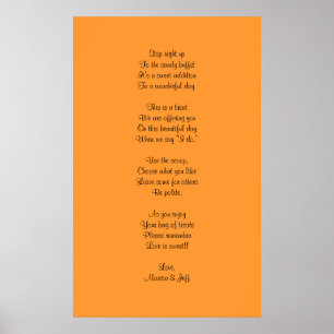 Candy buffet poem poster