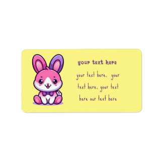 Candy bunny editable label