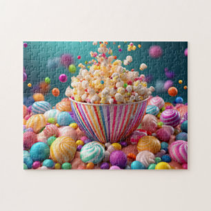 Candy Burst Popcorn Delight Jigsaw Puzzle