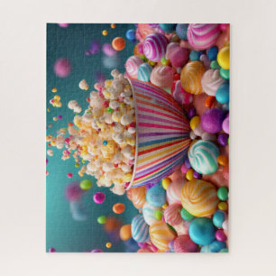 Candy Burst Popcorn Delight Jigsaw Puzzle
