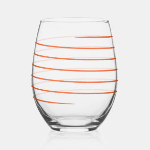 Candy Can Orange Striped Wine Glasses