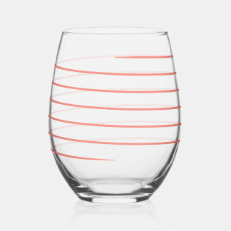Candy Can Pink Striped Wine Glasses