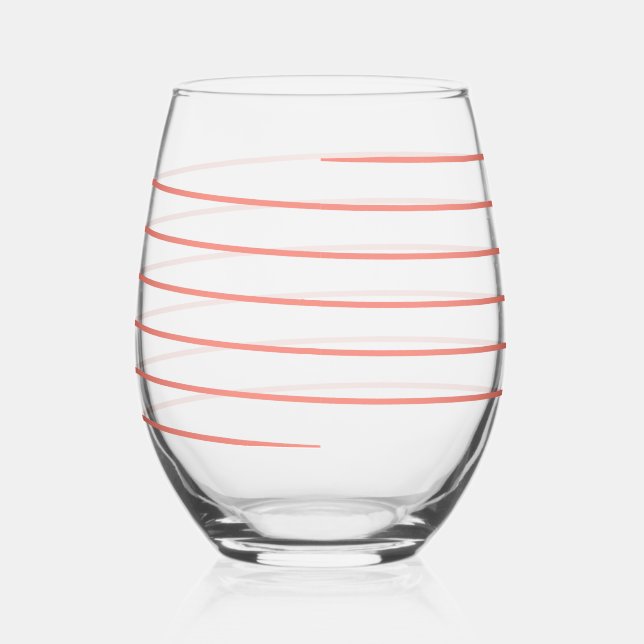 Candy Can Pink Striped Wine Glasses (Right)