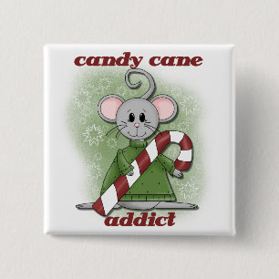 Candy Cane Addict Tshirts and Gifts 15 Cm Square Badge