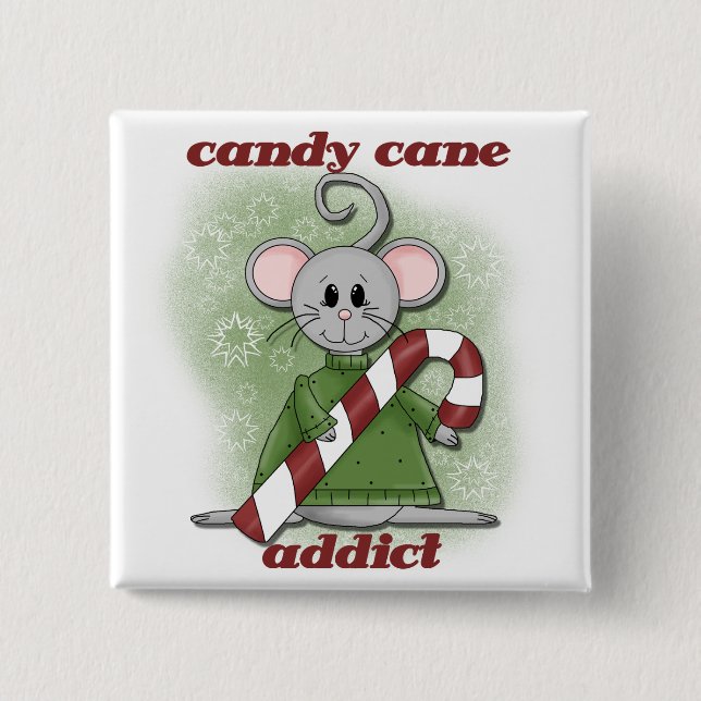 Candy Cane Addict Tshirts and Gifts 15 Cm Square Badge (Front)