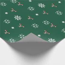 Candy Cane and Snowflakes Wrapping Paper