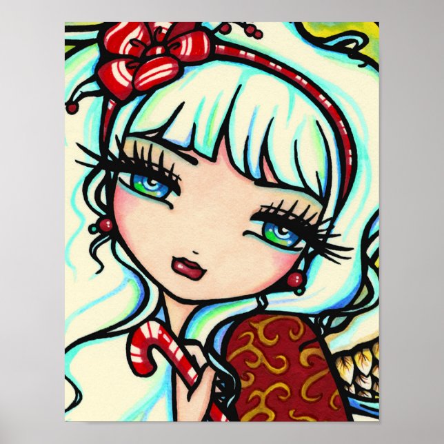 Candy Cane Angel Art by Hannah Lynn Poster (Front)