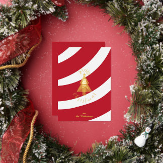 Candy Cane Art Deco Merry Christmas Tree