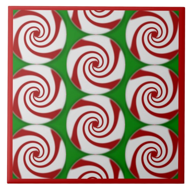 Candy Cane Basics Peppermint Drop  Tile (Front)