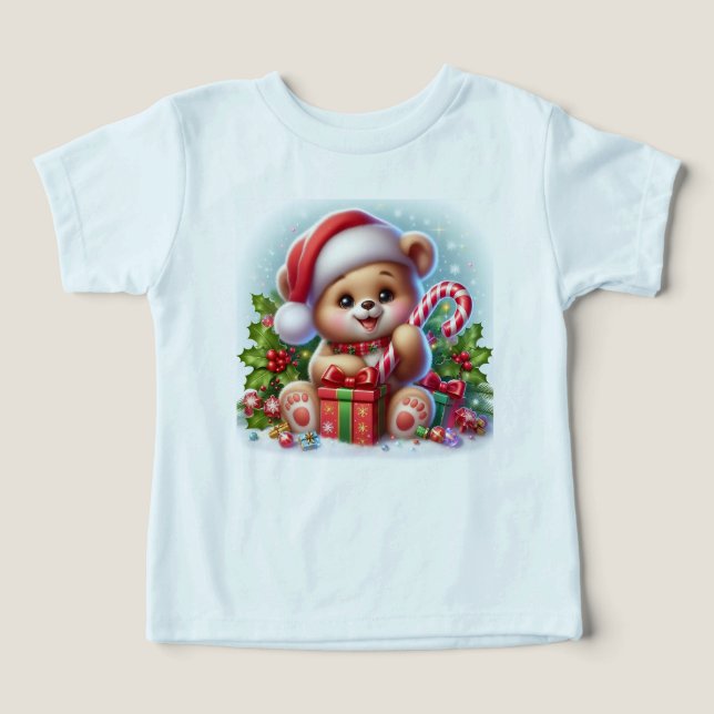 Candy Cane Bear" – Adorable Baby Bear Christmas To (Design Front)