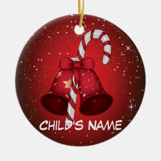 Candy Cane Bells Ceramic Tree Decoration