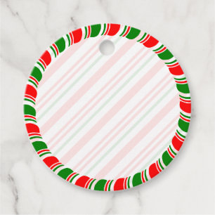 Candy Cane Border Christmas Blank Custom Favour Tags