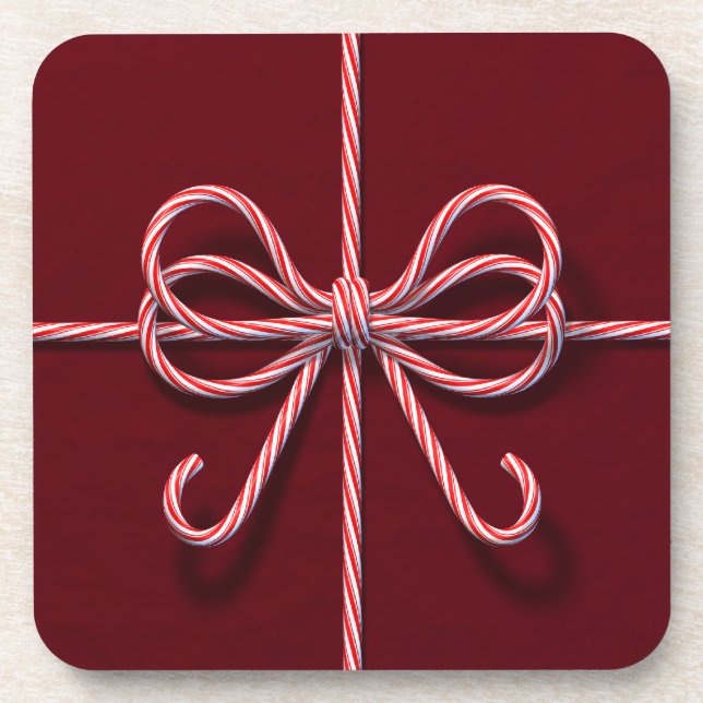 Candy Cane Bow Coasters (Front)