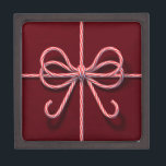 Candy Cane Bow Gift Box<br><div class="desc">This festive gift box is wrapped in a beautifully illustrated candy cane bow; perfect for something special.</div>