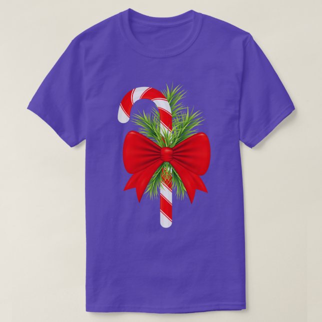 Candy Cane Bow T-Shirt (Design Front)