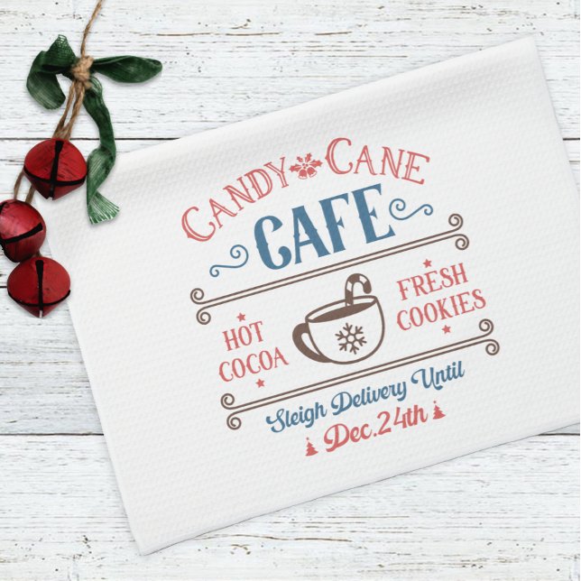 Candy Cane Cafe Holiday Christmas  Tea Towel (Creator Uploaded)