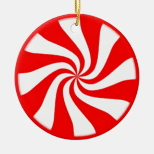 Candy Cane Ceramic Tree Decoration