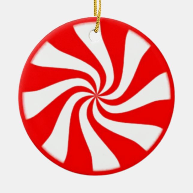 Candy Cane Ceramic Tree Decoration (Front)