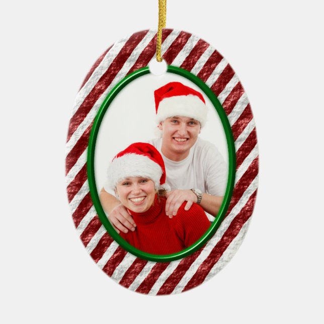 Candy Cane Ceramic Tree Decoration (Front)