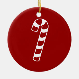 Candy Cane Ceramic Tree Decoration