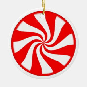 Candy Cane Ceramic Tree Decoration