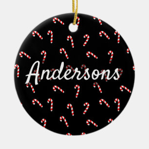 Candy Cane Ceramic Tree Decoration