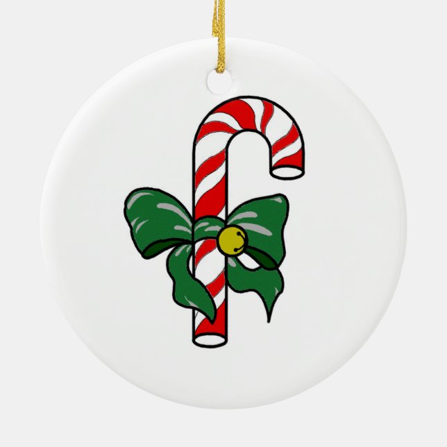 Candy Cane Ceramic Tree Decoration (Back)