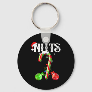 Candy Cane Chest Nuts Couples Funny Chestnuts Xmas Key Ring