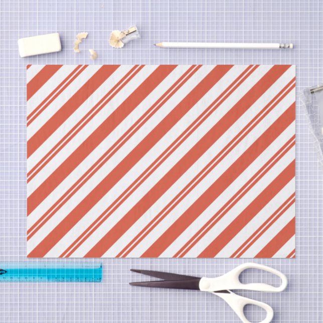 Candy Cane Chorus-Big Stripe Diagonal Tissue Paper (Craft)