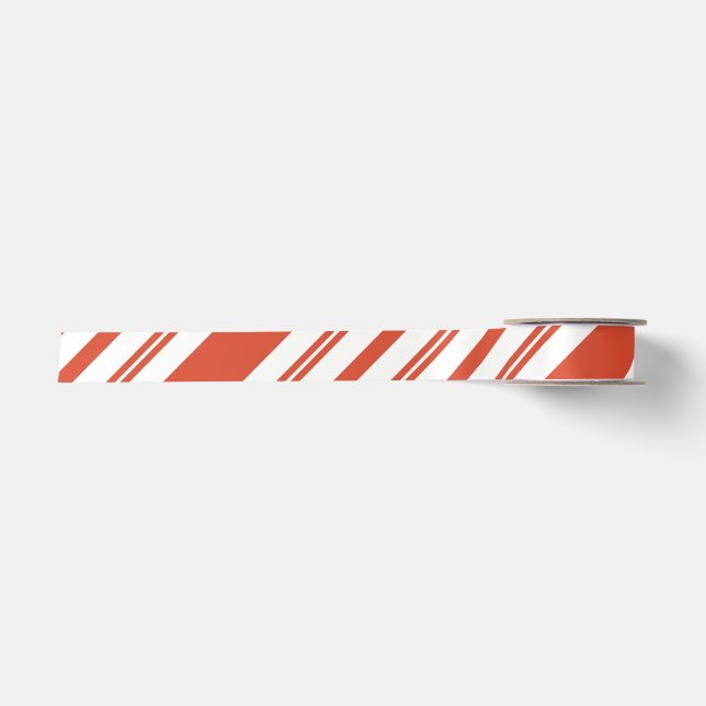 Candy Cane Chorus-Stripe-Diagonal Satin Ribbon (Front)