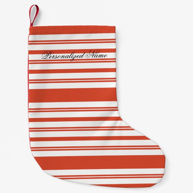 Candy Cane Chorus-Stripe-Horizontal Small Christmas Stocking (Front)