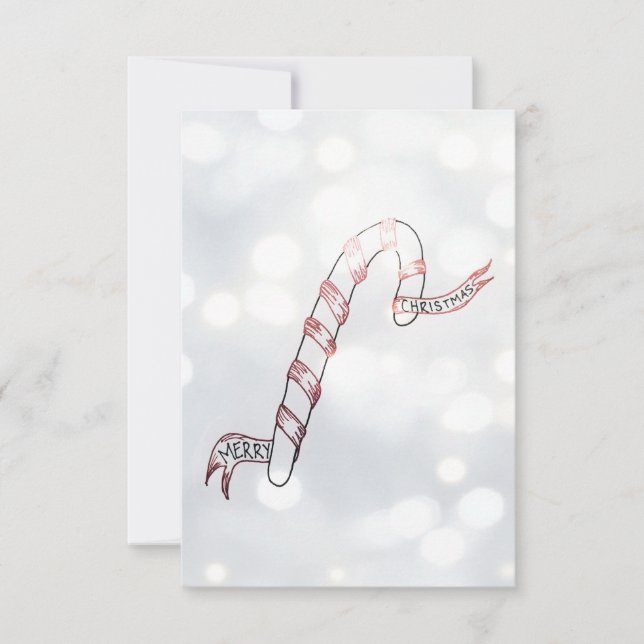 Candy Cane, Christmas 3.5" x 5" Greeting Card (Front)