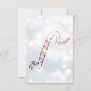 Candy Cane, Christmas 3.5" x 5" Greeting Card
