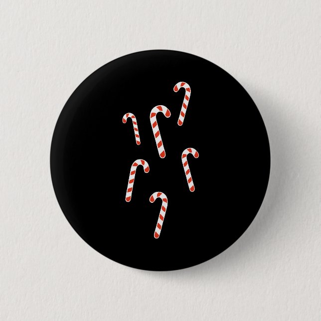 Candy Cane Christmas 6 Cm Round Badge (Front)